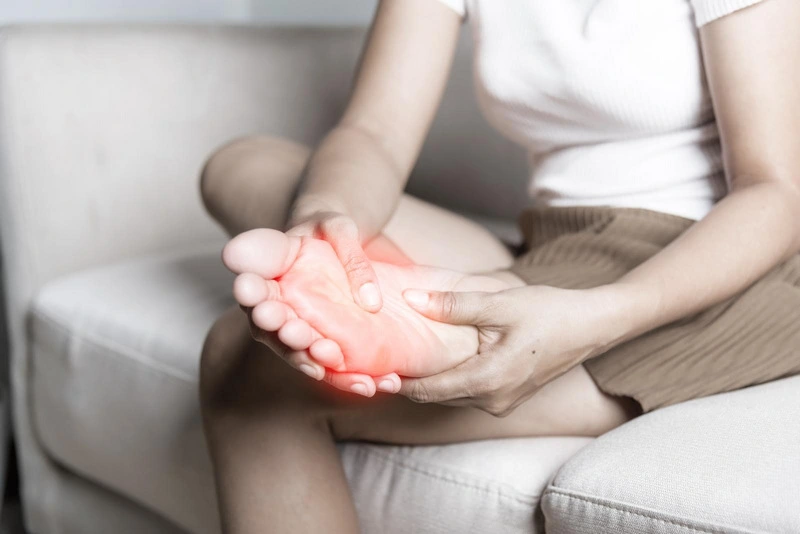 Bursitis as a cause of stiff feet