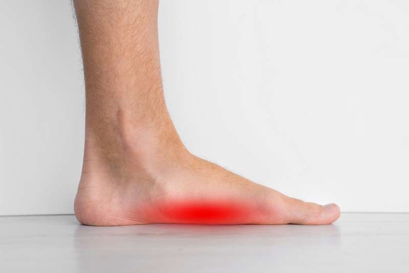 foot with red glow